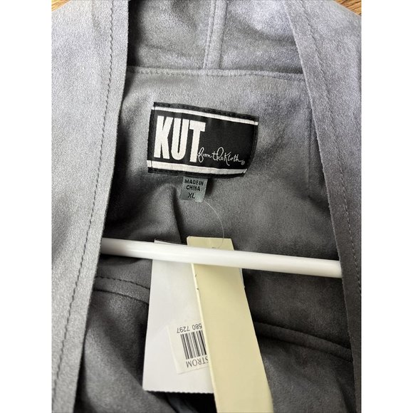 KUT from the Kloth Tayanita Faux Suede Drape Jacket, Grey, Size XL - ($88) - Picture 5 of 7